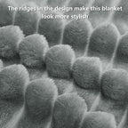 HIMEET Grey Ribbed King Size Blanket - Image 8
