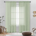 OVZME Light Green Sheer Curtains 84 Inches Long 2 Panels by OVZME