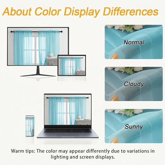 Gwine Extra Long Sheer Curtains 108 Inches Long - Image 3