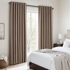 Topfinel 90 inch Long Linen Blackout Curtains 2 Panels - Image 7