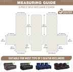 TAOCOCO 100% Waterproof Recliner Sofa Covers 3 Seater Split Couch Covers - Image 5