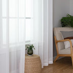 Simplebrand White Sheer Curtains, 2 Panels Set - Image 2