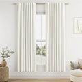 Guken Ivory 100% Blackout Linen Curtains 72 Inch Length 2 Panels Set by Guken