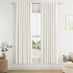Guken Ivory 100% Blackout Linen Curtains 72 Inch Length 2 Panels Set by Guken