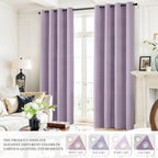 Yakamok Lilac 100% Blackout Curtains 63 Inches Long - Image 7