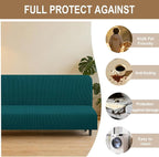 U-NICE HOME Stretch Futon Cover Armless Bed Slipcover - Image 4