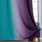 Estelar Textiler Ombre Teal and Purple Blackout Curtains 45 Inch Length 2 panels - Image 6