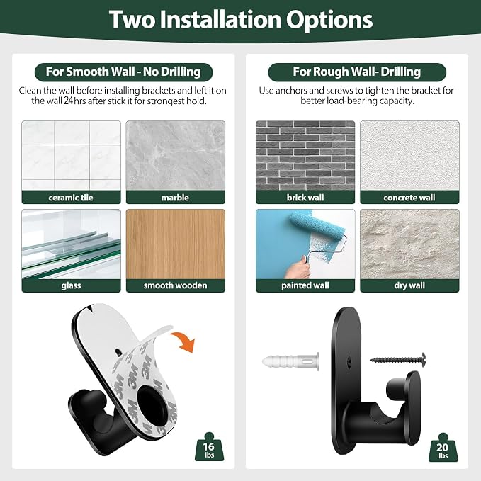 KAMANINA Curtain Rods 2 Pack No Drilling - Image 3