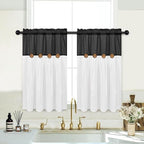 Boho Kitchen Curtains 36 Inch Length, Farmhouse Cotton Linen Tier Curtains - Image 2
