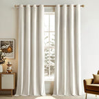 MIULEE Velvet Off White Elegant Grommet Curtains by MIULEE