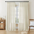 Joydeco Linen Curtains 90 Inch Length 2 Panel Sets, Light Filtering Curtains by JOYDECO