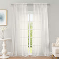 OWENIE Ivory Sheer Curtains, Sheer Curtains 96 inches Long 2 Panels Set by OWENIE