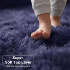 Purple Gray Round Rugs 5Ft for Bedroom Decor Aesthetic, Fluffy Fuzzy Circle - Image 4