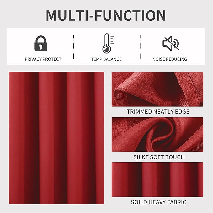 Joydeco Blackout Curtains 45 Inch Length 2 Panels Set, Thermal Insulated Long - Image 3