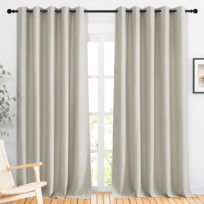 NICETOWN Natural Room Darkening Sliding Door Curtains, Window Treatment Thermal by NICETOWN