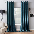 MIULEE Blue Velvet Curtains 84 Inches Length Blackout Curtains Thermal by MIULEE