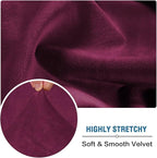 H.VERSAILTEX Velvet Stretch Couch Cushion Cover Plush Cushion Slipcover - Image 5