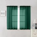 Lecloud Hunter Green Sheer Curtains 54 Inch Length 2 Panels, Voile Light by Lecloud
