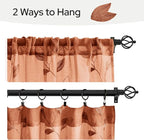 HOMEIDEAS Fall Burnt Orange Sheer Kitchen Curtains 30 X 24 Inch Length 2 Panels - Image 6