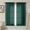Gwine Hunter Green Sheer Curtains 63 Inch Length by Gwine