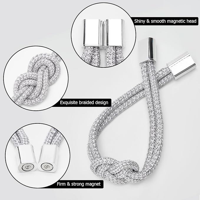 NICEEC 4 Pack Mini Magnetic Curtain Tiebacks Nordic Simple Style Drape Tie - Image 3