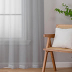 Lecloud Light Grey Sheer Curtains 54 Inch Length 2 Panels, Airy & Breathable - Image 8