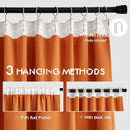 MIULEE Orange Back Tab Blackout Curtains 108 Inch Long 2 Panels Set - Image 3