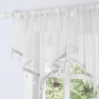 Molaxhome Swag Curtain 51 inch Length Rod Pocket Scalloped Curtain Valance - Image 3