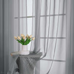 OWENIE Grey Sheer Curtains 120 Inches Long 2 Panels Set, Airy Lightweight Sheer - Image 6