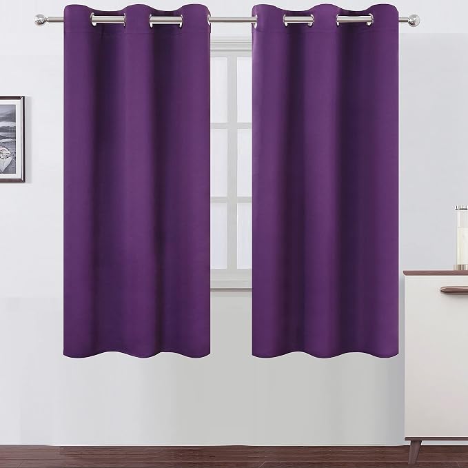 LEMOMO Purple Blackout Curtains 40 x 63 Inch Length/Set of 2 Curtain by Lemomo