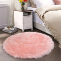 Latepis Fluffy Pink Round Rugs 6ft Circle Rug by Latepis