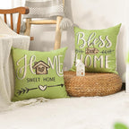 AVOIN colorlife Bless Our Home Eucalyptus Leaves Throw Pillow Covers, 18 x 18 - Image 3