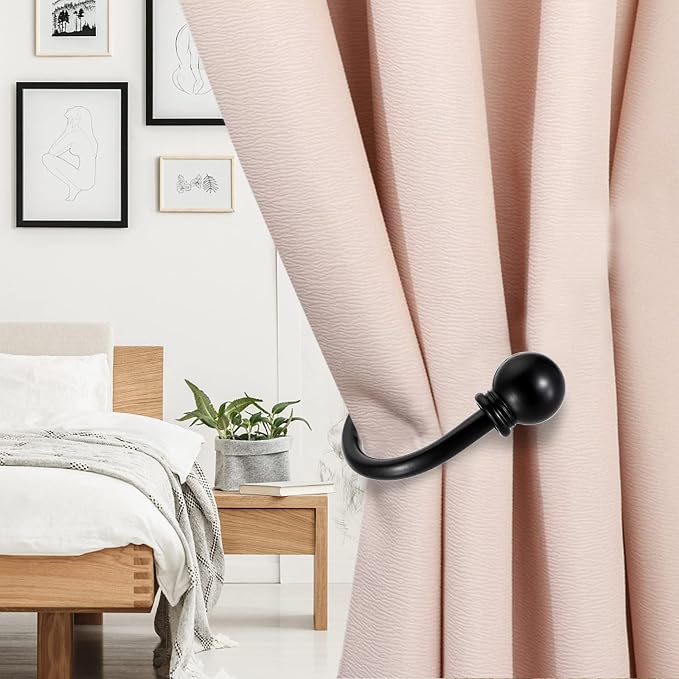 Sumnacon Set of 2 Metal Decorative Curtain Holdbacks, Wall Mounted Window - Image 4