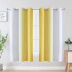 Estelar Textiler Yellow and Greyish White Blackout Curtains - Image 2