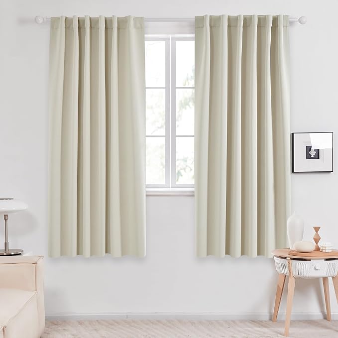 Deconovo Blackout Curtains, Thermal Insulated, W52 x L72 2 Panels, Back Tab - Image 2