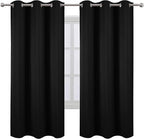 LEMOMO Black Thermal Blackout Curtains/42 x 72 Inch/Set of 2 Panels Room - Image 2