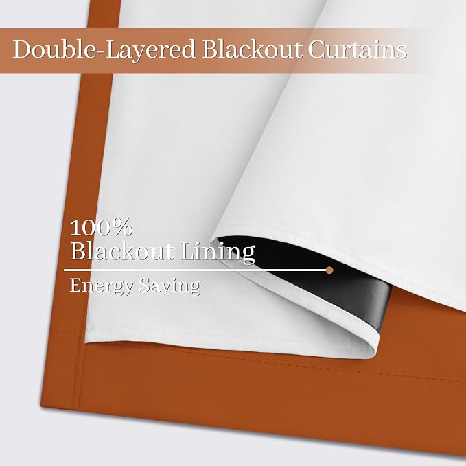 Yakamok Room Darkening 100% Blackout Curtains Grommet Window Treatments - Image 4