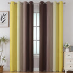 Estelar Textiler Brown and Yellow Blackout Curtains - Image 2