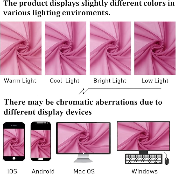 Lecloud Hot Pink Sheer Curtains - Image 4