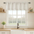 OVZME Natural Valance for Windows, Light Filtering Faux Linen Textured Small by OVZME