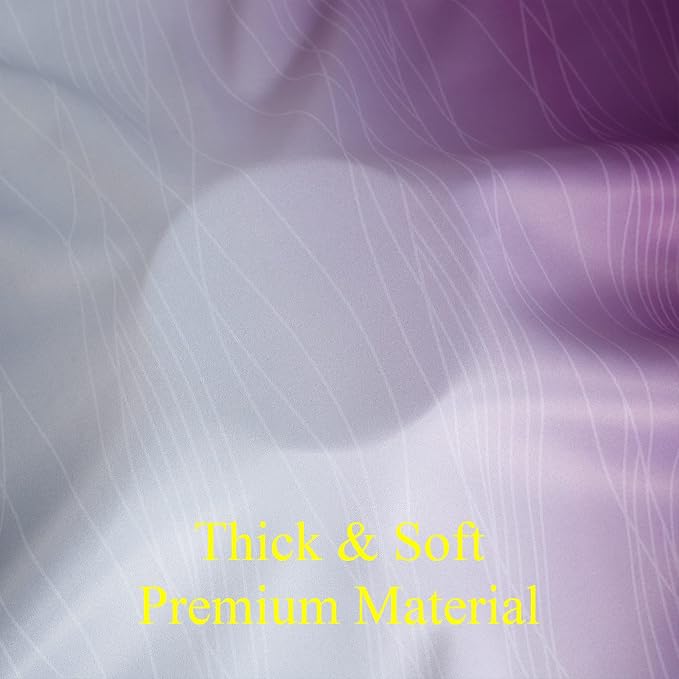 Purple and Grey Blackout Curtains 54 Inches Long, Ombre and Wavy Line Pattern - Image 8