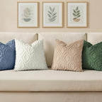 decorUhome Throw Pillow Covers 24x24 Inch Set of 2, Soft Plush Faux Wool Blue - Image 4