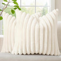 decorUhome Summer Cozy Faux Fur Throw Pillow Covers 22x22 Set of 2 Decorative by decorUhome