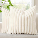 decorUhome Summer Cozy Faux Fur Throw Pillow Covers 22x22 Set of 2 Decorative by decorUhome