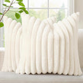 decorUhome Summer Cozy Faux Fur Throw Pillow Covers 24x24 Set of 2 Decorative by decorUhome
