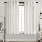 Cream Linen Curtains 68 Inches Long by Nanspring