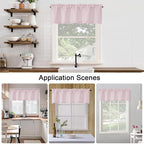 Chyhomenyc Blush Pink Valance for Windows, Light Filtering Faux Linen Solid - Image 6
