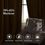RYB HOME Luxurious Bronze Velvet Curtain Panels - Image 5