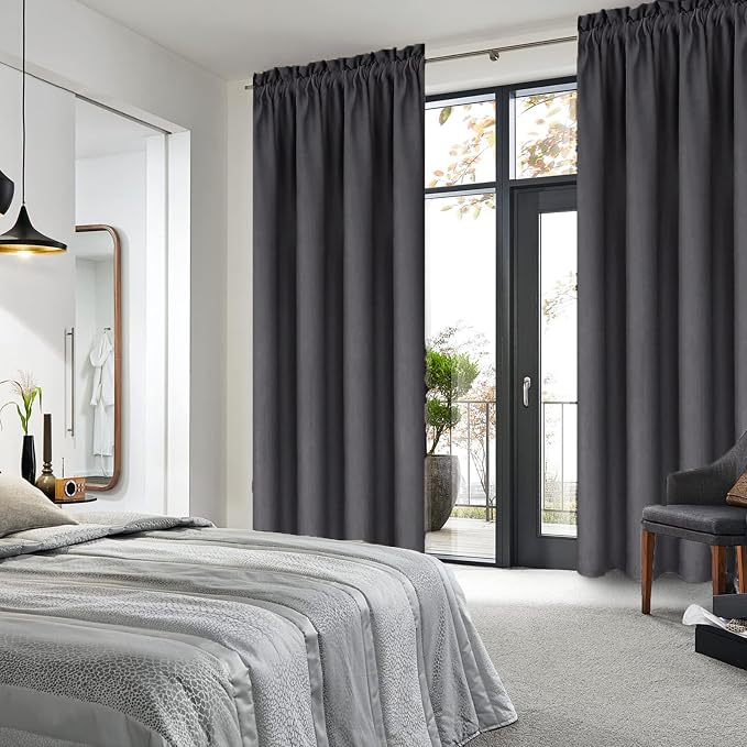 DWCN Blackout Curtains for Bedroom 84 inches Long 2 Panels Set, Solid Thermal - Image 2