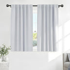 PONY DANCE 60% Light Filtering White Curtain Panels, Kitchen Curtains Room by PONYDANCE
